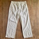 Mable Boutique White High Rise Straight Leg Distressed Hem Jeans Size Large Photo 0