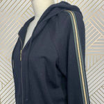 Johnny Was Calmè Metallic Stripe Zip-Up Hoodie in Black Size US XS Photo 4