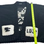 Handmade Hand Crochet Chunky Knit Checkered Sleeve Crop Cat Cardigan Photo 3