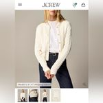 J.Crew Odette Ivory Cable Knit Button Up Cotton Boucle Lady Sweater Jacket Photo 1