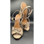 Tory Burch Tan/Brown/Cream Snakeskin Leather Criss Criss Open Toe Heels Photo 6