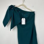Dress the Population  Tiffany One Shoulder Bow Sheath Dress Pine Green XS NWT Photo 4