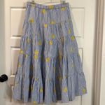J.Crew  Women’s Embroidered Pineapple Pinstripe Layered Maxi Skirt Size Small Photo 1