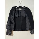 Akris Punto · Wool & Lambskin Leather Sleeve Asymmetrical Moto Jacket · Black 6 Photo 3