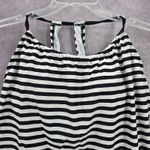 Kona Sol  Black White Stripe Padded Swimwear Tankini Tank Top M Medium Photo 2