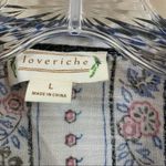 Love Riche  Lace-up Floral Bell Sleeve White Top Photo 2