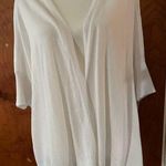 Women’s White Open Front Cardigan Cuffed 1/2 Sleeve And Each Slits On Side Size 2X Photo 0