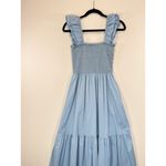Strut & Bolt  Womens Dress Blue Midi Smocked Ruffle Square Sundress A Line Small Photo 6