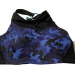 Athleta Freestyle High Neck Bikini Top in Cloud Camo Dress Blue Size M Racerback Photo 2