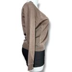 Old Navy Womens Y2K Sweatshirt Wide Boat Neck Graphic Print Banded Hem Brown Lar Photo 2