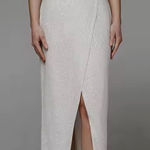 Elegant White and Silver Midi Dress Photo 0