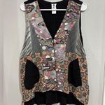 YASUKO Vest Womens Medium/Large Black Kimono Silk Pockets 1 Button Oriental Art Size undefined Photo 0