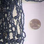 Dark Metallic Gray Black Beaded Boho Fringe Tassel Lariat Necklace Photo 1