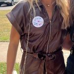 The Pants Store  Brown Leather Romper Photo 0