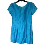 Madison Marcus Light Blue 100% Silk Style Mini Dress Poof Sleeve Large Photo 1