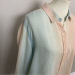 Rails Shirt Charli Sunset Gradient Button Down Linen Rayon Rainbow Ombré Sherbet Photo 5