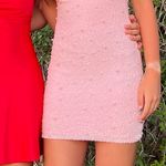 Oh Polly  Pearl Mini Dress Pink Beaded Photo 0