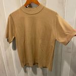 Cute vintage 90’s soft camel 🐪🐪🐪 tan mock neck short sleeve sweater flowy Size M Photo 0
