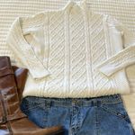 Pretty Guide  White Cable Knit Mock Neck Sweater Size S Photo 0