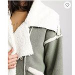 Oli & Hali Oversized Knit Jacket Green Sherpa Size L Photo 3