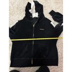 Rocawear Vintage y2k Classic Black Velour Hoodie Rhinestone Logo White Stripe 1X Photo 5