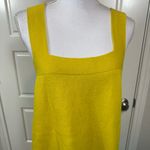 Loft  Women’s Square Neckline Knit Yellow Criss Cross Sweater Tank Size Large Photo 2