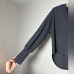 Evereve Delia Waffle Knit Surplice Top Womens M Gray Athleisure Pullover Photo 11