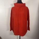 Free People Ottoman Slouchy Tunic Sweater Red Ribbed Oversized Mock Size S Photo 1