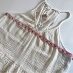 Eyeshadow Cream Eyelet Lace Halter Top, Size Large Photo 5