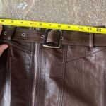 Raga Harlee Brown Vegan Faux Leather Skirt biker zippers Moto XS NWT Photo 5