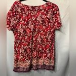 "Venezia" Shirt Y2K, Babydoll, Boho, Gypsy, Paisley, VINTAGE size 14/16 Red Photo 3