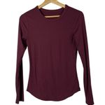 No Boundaries  Burgundy Red Crewneck Ribbed Long Sleeve T-Shirt M Photo 1