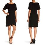 Bobeau  Women’s Black Stretch Crepe Pleated Bodice Faux Wrap Dress Size XL‎ Photo 1