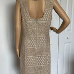 Onyx Nite by Wendye Chaitin Metallic Lace Sleeveless Cocktail Mini Dress Gold 16 Photo 1