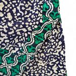 French Curve Navy Blue & White Print Coverup Tunic with Green Border Size Small Photo 4