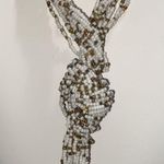 Seed Bead Wrap Long Open End Lariat Tassel Necklace White Photo 1