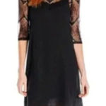 BCX Black Mini Slip Dress With Lace Top XXS Photo 0