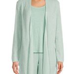 Eileen Fisher  Light Blue Open Front long casual minimalist cardigan size Large Photo 1