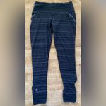 Athleta  Women’s Sz S Black/Gray Striped Poly Blend Leggings‎ Photo 1
