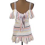 Lovers + Friends  Emma Eyelet Ruffled Mini Dress in Rainbow size S Photo 1