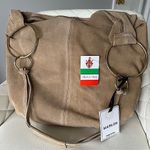 italian suede leather brown hobo / tote / slouchy bag / purse/ tik tok famous Tan Photo 1