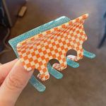 Boutique Y2K Aesthetic Geometric Gingham Checkerboard Acetate Hair Claw Photo 2