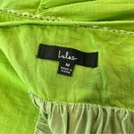 Lulus NWOT  Dreamgirl‎ Lime Green Pleated Tie Shoulder Babydoll Mini Dress MEDIUM Photo 12