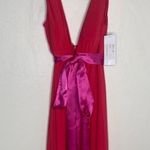 Y2K Flip Red & Pink Formal Bow Long Dress Size 2 Prom Barbie Photo 4