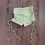 Aurelle High Rise Bright Green Floral Shorts Photo 4