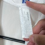 White Sleeveless Duster Top Christina Sheer Button Down Pockets Size 1X Photo 5