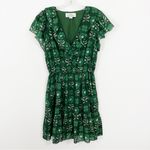 Trovata Birds of Paradis Marcella Cotton Mini Dress in Clover Patch Green Photo 2