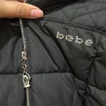 Bebe Y2K size medium black cropped puffer jacket missing fur Rhinestone logo Photo 10