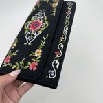Vintage Black Silk Floral Embroidered Clutch Bag *No Closure* Photo 1