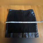 M&S Autograph Mixed Suede and Leather Black Mini Skirt, Size 8 Photo 2